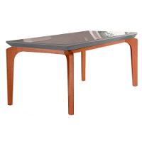 Mesa de Sala Jantar Londrina + Tampo Madeirado Vidro 180x90cm Grafite/Imbuia - Rufato - 1