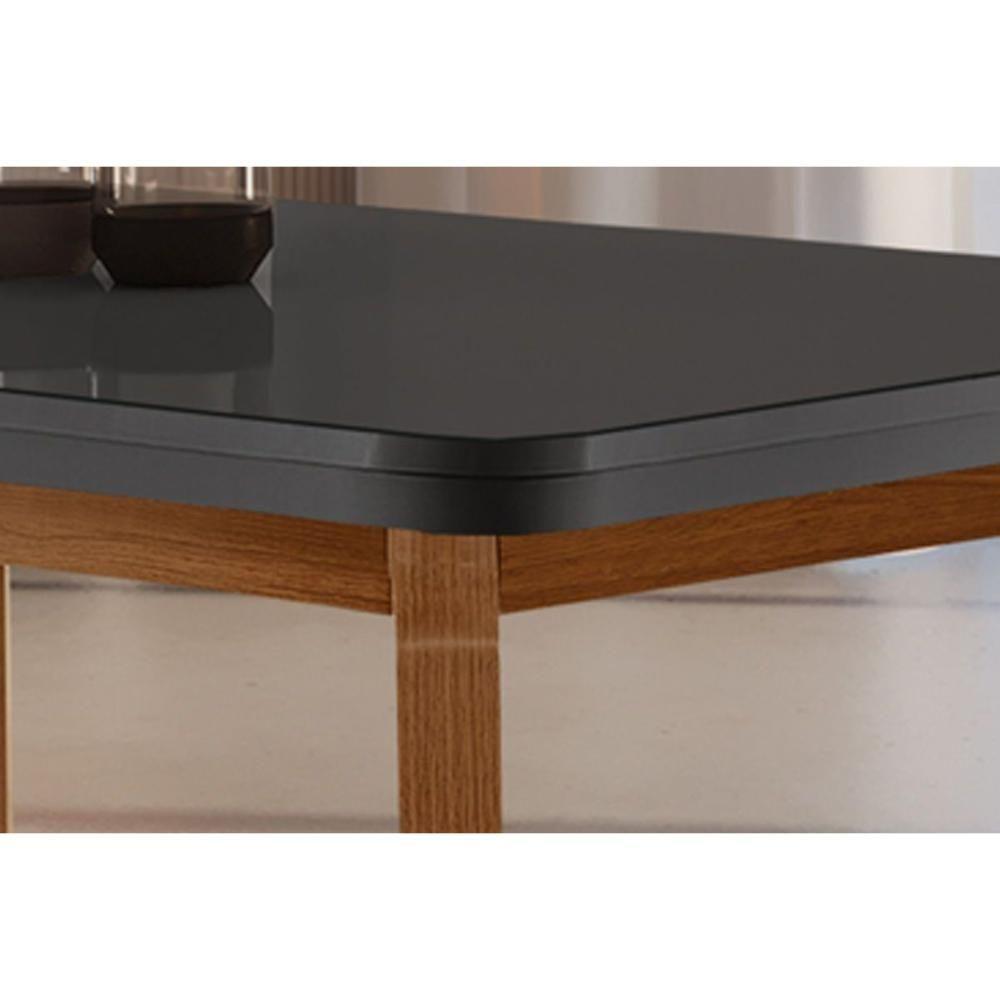 Mesa de Sala Jantar Londrina + Tampo Madeirado Vidro Curvo 120x80cm Grafite/Imbuia-Vidro Grafite - Rufato - 3