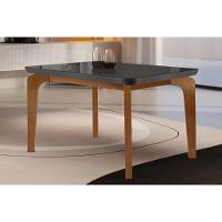 Mesa de Sala Jantar Londrina + Tampo Madeirado Vidro Curvo 120x80cm Grafite/Imbuia-Vidro Grafite - Rufato - 1