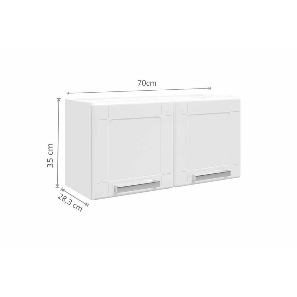 Armário Aéreo Cozinha Modulado  Múltipla 6000 2 Portas Branco - Bertolini - 5