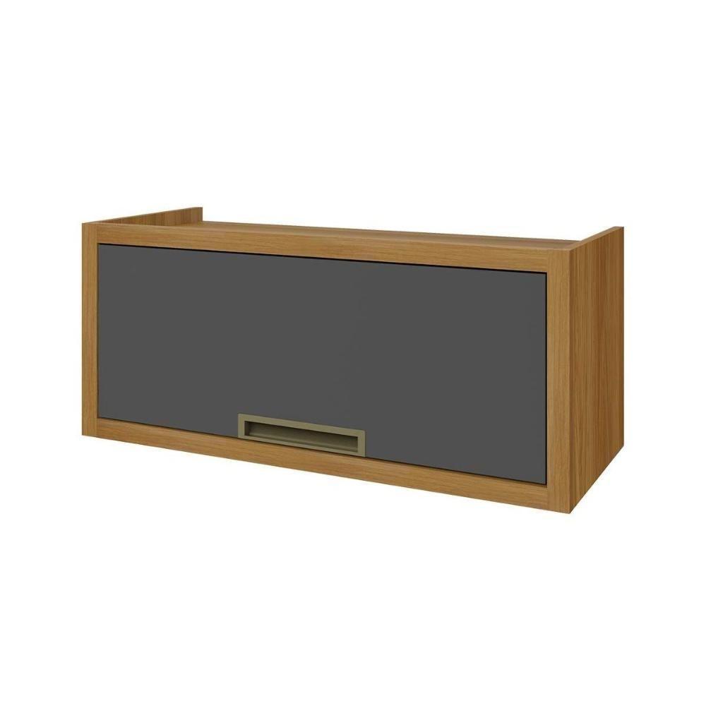 Armário Aéreo Cozinha Modulado  Imperatriz c/ 1 Porta Basculante Freijo/Grafite - Nesher - 1