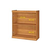 Armário Aéreo Cozinha Modulado  Burguesa Premium c/ 2 Portas Freijo/Grafite - Nesher