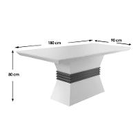 Mesa de Sala Jantar Ágata +  Tampo Madeirado Reto 180x90cm Off White/Imbuia - Rufato - 7