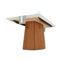 Mesa De Sala Jantar Sorela + Tampo Madeirado Vidro 160x90cm Rústico Terrara/off White - Dj Móveis - 1