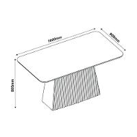 Mesa De Sala Jantar Sorela + Tampo Madeirado Vidro 160x90cm Rústico Terrara/off White - Dj Móveis - 2