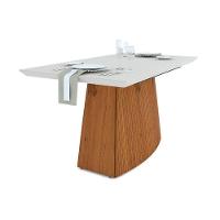 Mesa De Sala Jantar Sorela + Tampo Madeirado Vidro 160x90cm Rústico Terrara/off White - Dj Móveis - 4