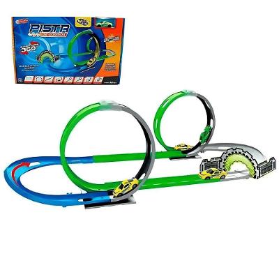 Pista de Carrinho Top Speed 360 com Lançador e Looping Duplo 360º com Veículo Well Kids
