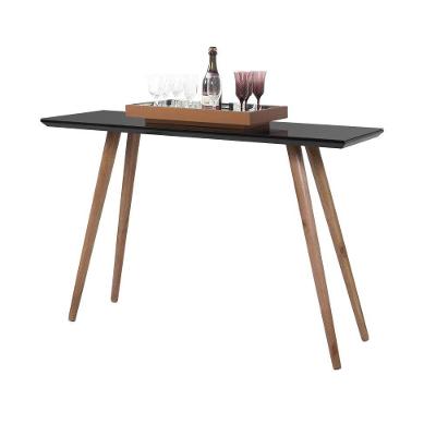 Aparador Madri Pé Palito Reto MDF 120cm Preto para Sala de Jantar Bisart Decor