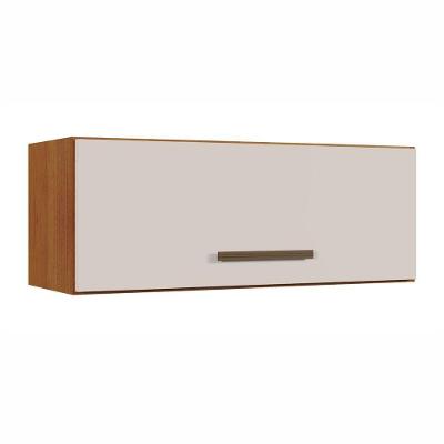 Armário Aéreo Atenas 75,5cm 1 Porta MDF MDP Basculante Off White Kaiki Móveis
