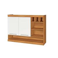 Armário Aéreo p/ Cozinha  Burguesa 2 Portas c/ Adega 120cm Freijó/Branco - Nesher - 1