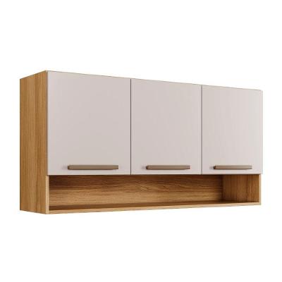Armário Aéreo New 91cm 3 Portas MDP MDF Cinamomo-off Arte Móveis