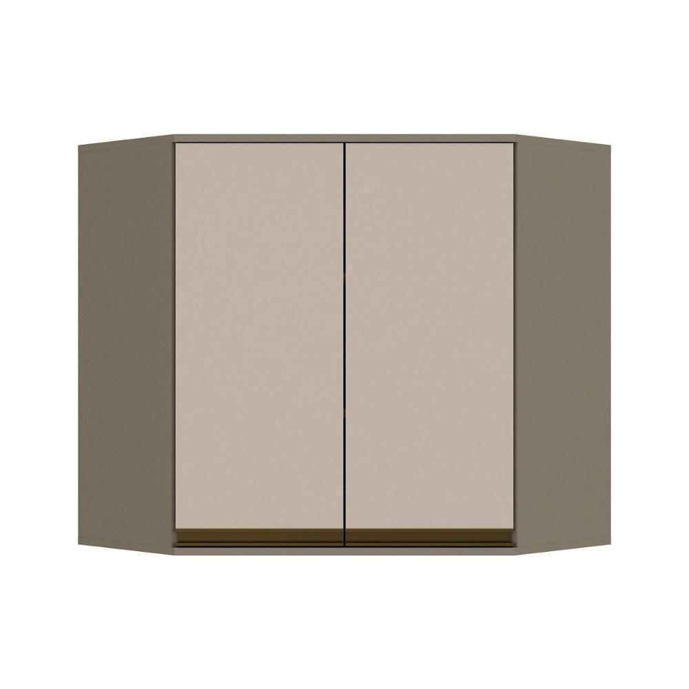 Armário Aéreo Cozinha Modulado  Canto Oblíquo Connect c/ 2 Portas Duna/Cristal - Henn - 1