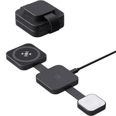 Carregador por Indução 3 em 1 Dobrável Fortrek IHC3 para Smartphone Fone e Relógio Até 15W