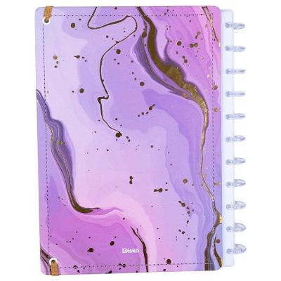 Caderno de Disco Gran Belo Gran Lilás Disko Grande g com Folhas Reposicionáveis e Discos Metálicos