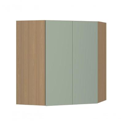Armário Aéreo de Canto Slim 74cm 2 Portas MDP Verde Jade Luciane Móveis