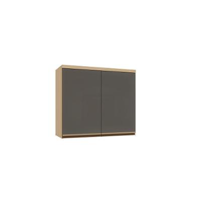 Armário Aéreo Brise 80cm 2 Portas MDP de Bater Carvalho-graff Luciane Móveis