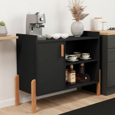 Aparador Buffet Cantinho Café 1 Porta MDP 79,4cm Preto de Casa
