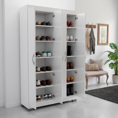 Armário Sapateira Multiuso DM-580 2 Portas 12 Prateleiras MDF-MDP Branco Ditália Móveis