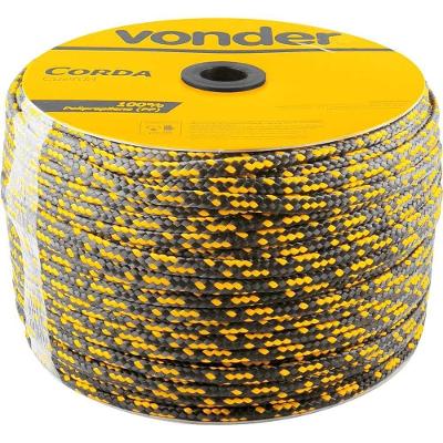 Corda Trançada 10mm X 190m para Amarração e Uso Agrícola Amarela e Preta Vonder
