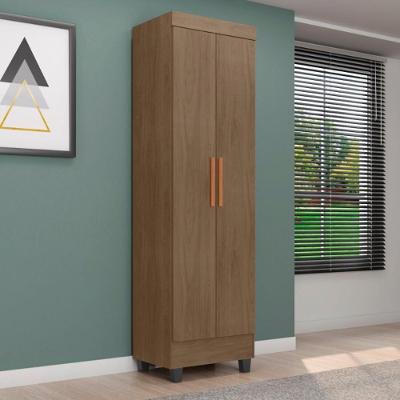 Armário Multiuso Lite 2 Portas 3 Prateleiras MDP 50cm Carvalho Oak Móveis Leão