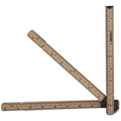 Escala Métrica Dobrável 1M X 17mm em Madeira para Medição Amarelo Vonder
