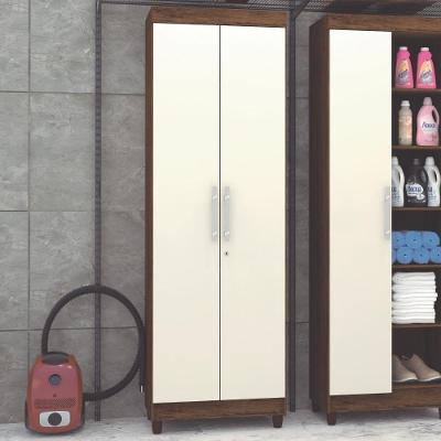 Armário Multiuso Line 2 Portas 5 Prateleiras MDP 60cm Imbuia Champagne Vila Rica