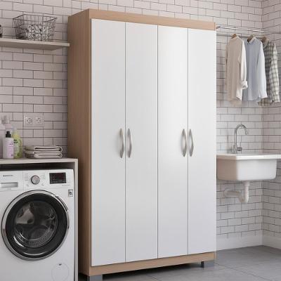 Armário Multiuso DM-580 4 Portas 8 Prateleiras MDF-MDP 109,5cm Brancoriviera Ditália Móveis