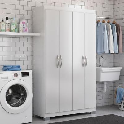 Armário Multiuso DM-580 4 Portas 12 Prateleiras 109,5cm Branco Ditália Móveis