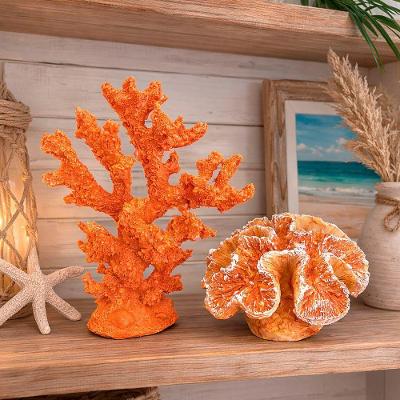 Coral Decorativo Artificial Coral Decorativo Kit 2 Peças em Resina Laranja para Casa e Praia