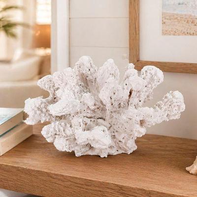 Coral Decorativo Artificial em Resina Estilo Náutico para Ambientes 9cm X 14cm X 11cm Branco