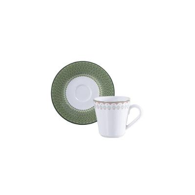 Conjunto Xícara e Pires de Café Zenith em Porcelana Decorada 100ML Tramontina