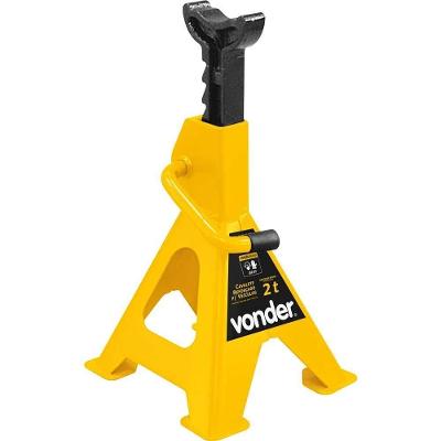 Cavalete para Veículos Metálico Reforçado 2 Tf 10 Posições Amarelo Preto Vonder