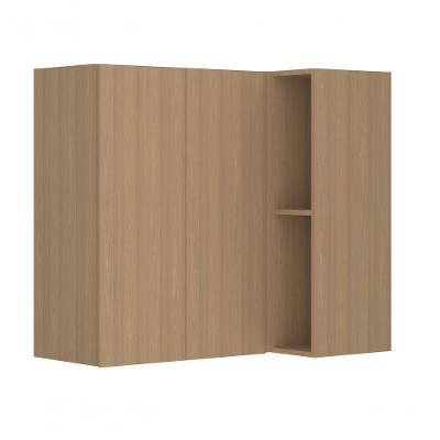 Armário Aéreo de Canto Slim 95cm 2 Portas MDP Amadeirado Luciane Móveis