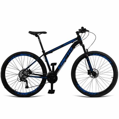 Bicicleta Aro 29 Acera Freio Hidraulico Quadro Alumínio 24 Marchas Preto Azul Cripto Bikes