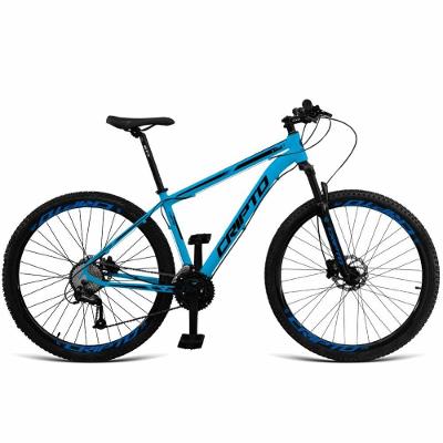 Bicicleta Aro 29 24v Acera Freio Hidraulico Trava K7 Mountain Bike Quadro Alumínio Cripto Bikes Azul