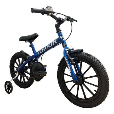 Bicicleta Infantil Aro 16 Aro 16 Infantil com Rodinhas Azul Freio V-Brake Ravok