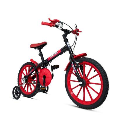 Bicicleta Infantil Aro 16 com Rodinhas Vermelho com Freio V-Brake Ravok