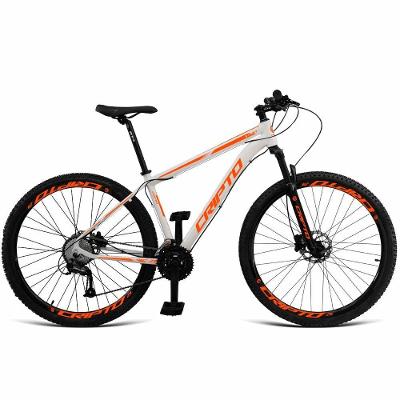 Bicicleta Aro 29 Cripto 24v Acera Freio Hidraulico Trava K7 Quadro Alumínio 24 Marchas Branco