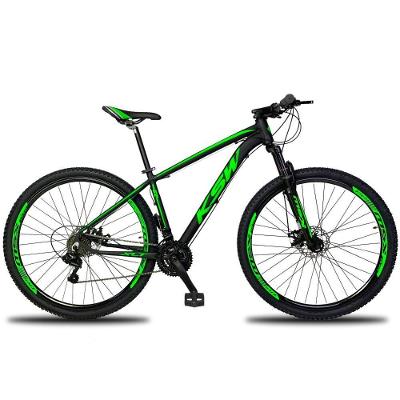 Bicicleta Aro 29 Alumínio 24 Marchas Freio Hidráulico KSW Preto-verde