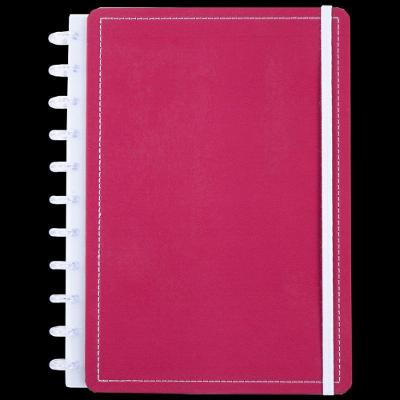 Caderno com Discos Reposicionáveis W Wine Rose Wine Médio m Capa Dura Rosa