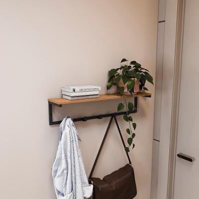 Cabideiro de Parede LI042 com Prateleira 69,5cm Canela-preto Kappesberg