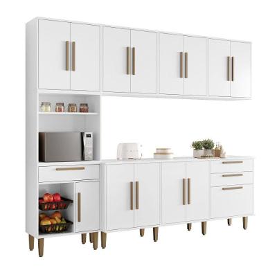 Cozinha com Fruteira Lorena 14 Portas 242,5cm Branco Kaiki Móveis