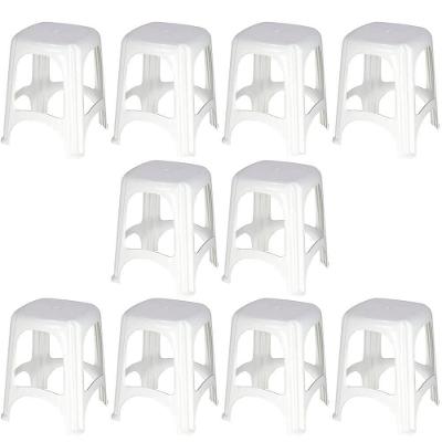 Conjunto 10 Banquetas Niterói Assento em Polipropileno 45cm Branco Tramontina