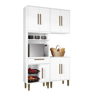 Cozinha Modulada Lorena 7 Portas com Fruteira Branco Kaiki Móveis