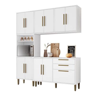 Cozinha Modulada Lorena 11 Portas com Torre Quente Branco Kaiki Móveis