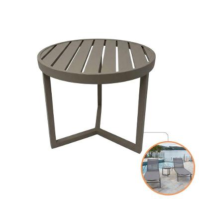 Mesa Lateral de Apoio Verona Redonda em Alumínio para Área Externa Piscina Jardim Fendi