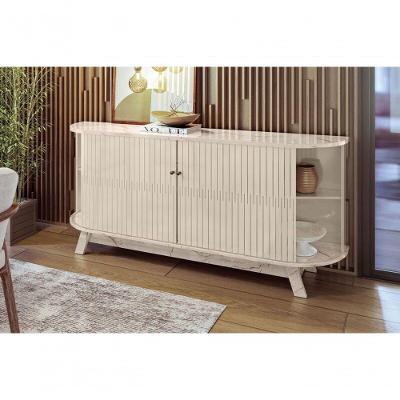 Buffet Monaco Calacata Off White 4 Portas 2 Gavetas MDP 183cm Madetec Móveis