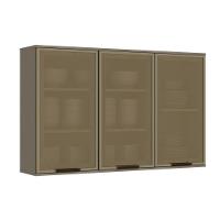 Armário Aéreo Cozinha Modulado  Connect 3 Portas de Vidro Duna - Henn - 1