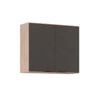 Armário Aéreo p/ Cozinha Firenze 2 Portas 80cm Avena/Grafito - Demóbile - 1