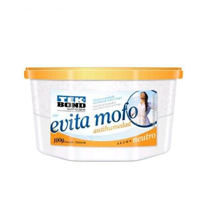 Desumidificador Evita Mofo Pote 100g Neutro para Armários em Plástico Amarelo Tekbond